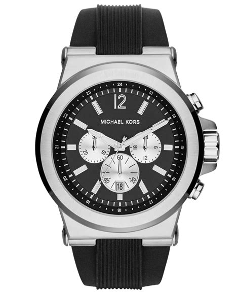 michael kors men's dylan chronograph black silicone watch|Michael Kors dylan watch strap.